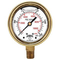2.5x22 Brass Pressure Gauges 0/1500 PSI/KPA Y6724