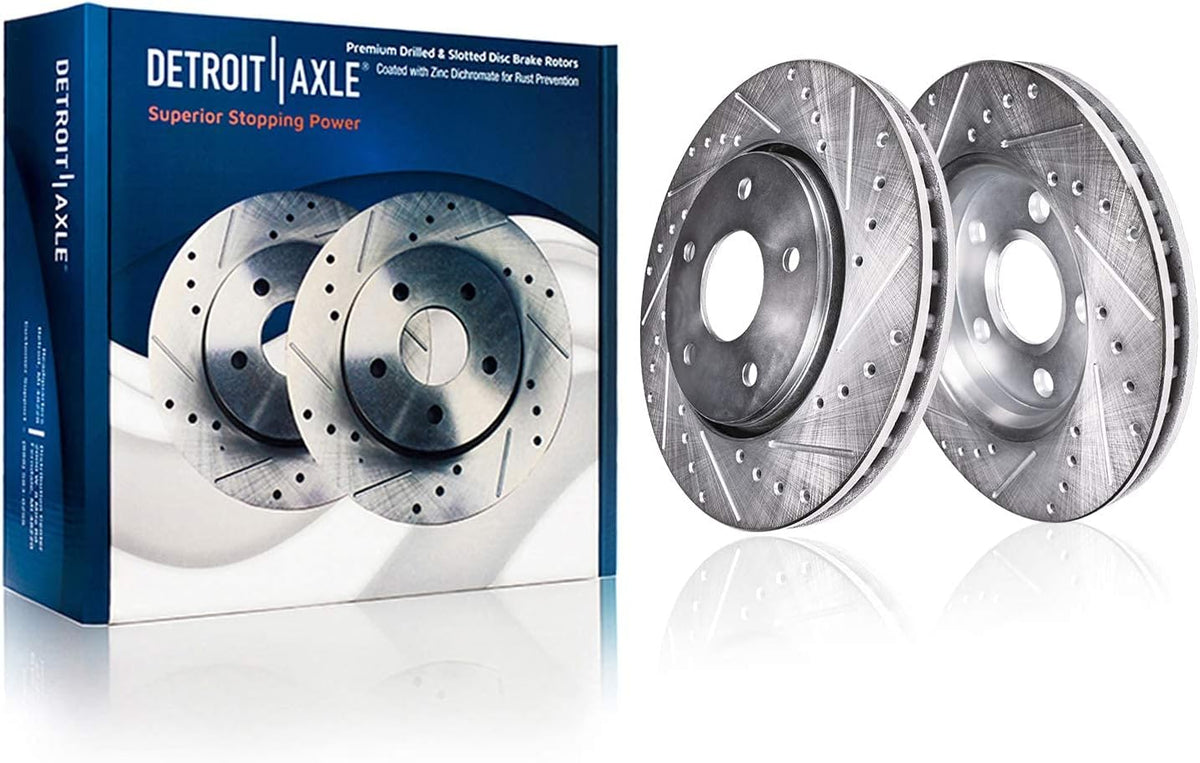 Front Drilled & Slotted Rotors + Brake Pads 6pc Set J828117