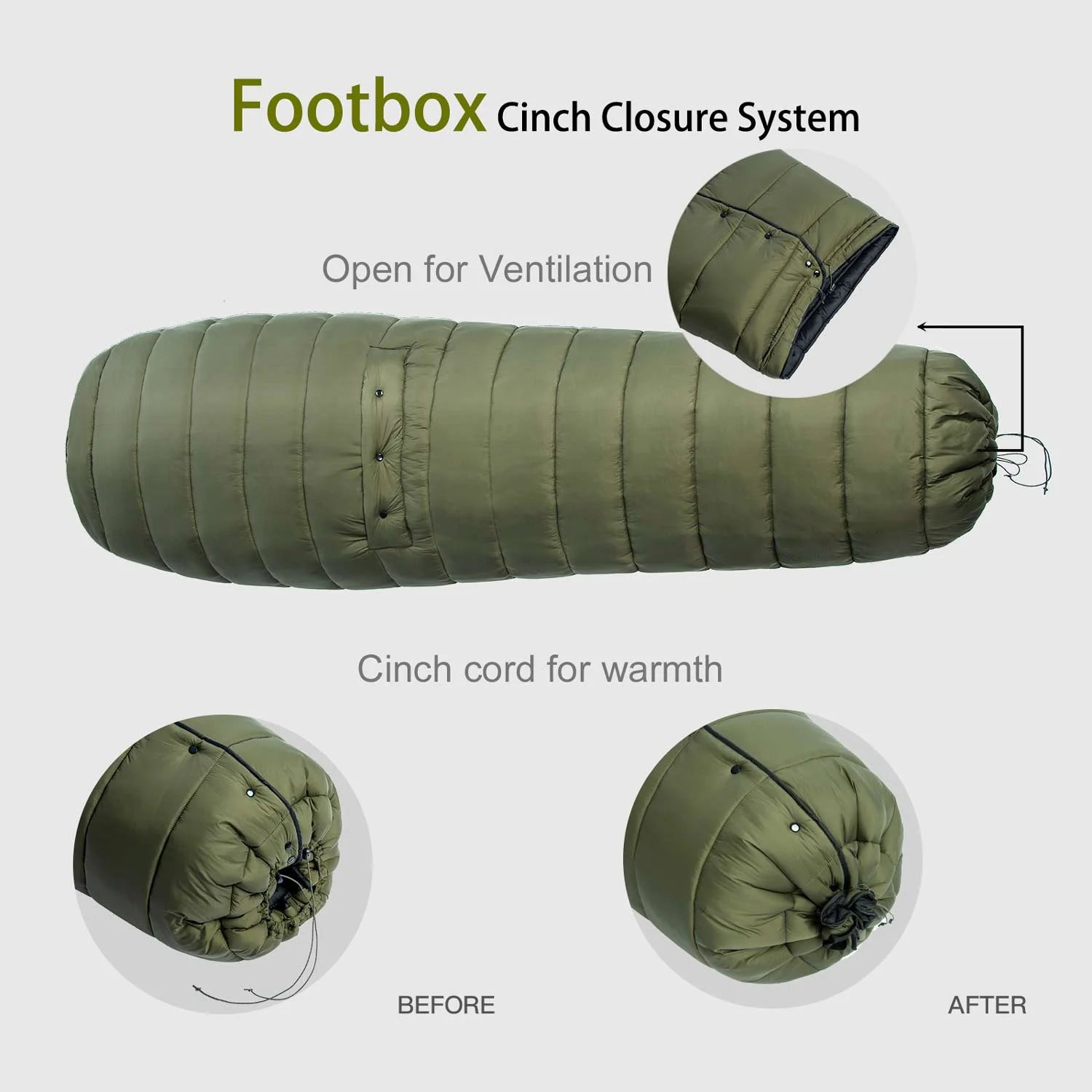 OD Green Portable Sleeping Bag Hammock Top Quilt W961