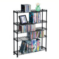 5-Tier Adjustable Multimedia Storage Rack in Black X5248