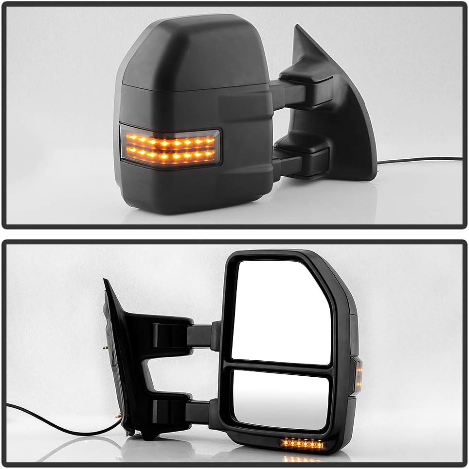 Telescoping Manual Towing Mirrors with LED Signal Pair for Ford F250 F350 F450 F550 Superduty V573851