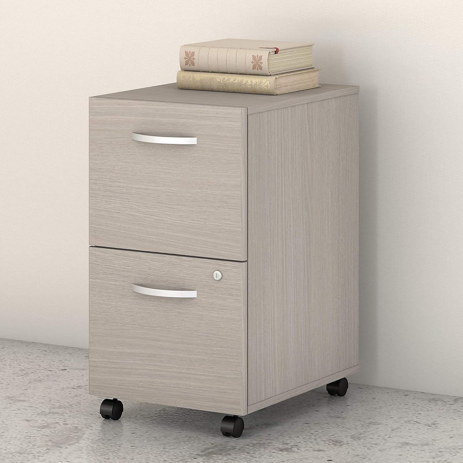 2 Drawer Mobile File Cabinet, Sand Oak O379