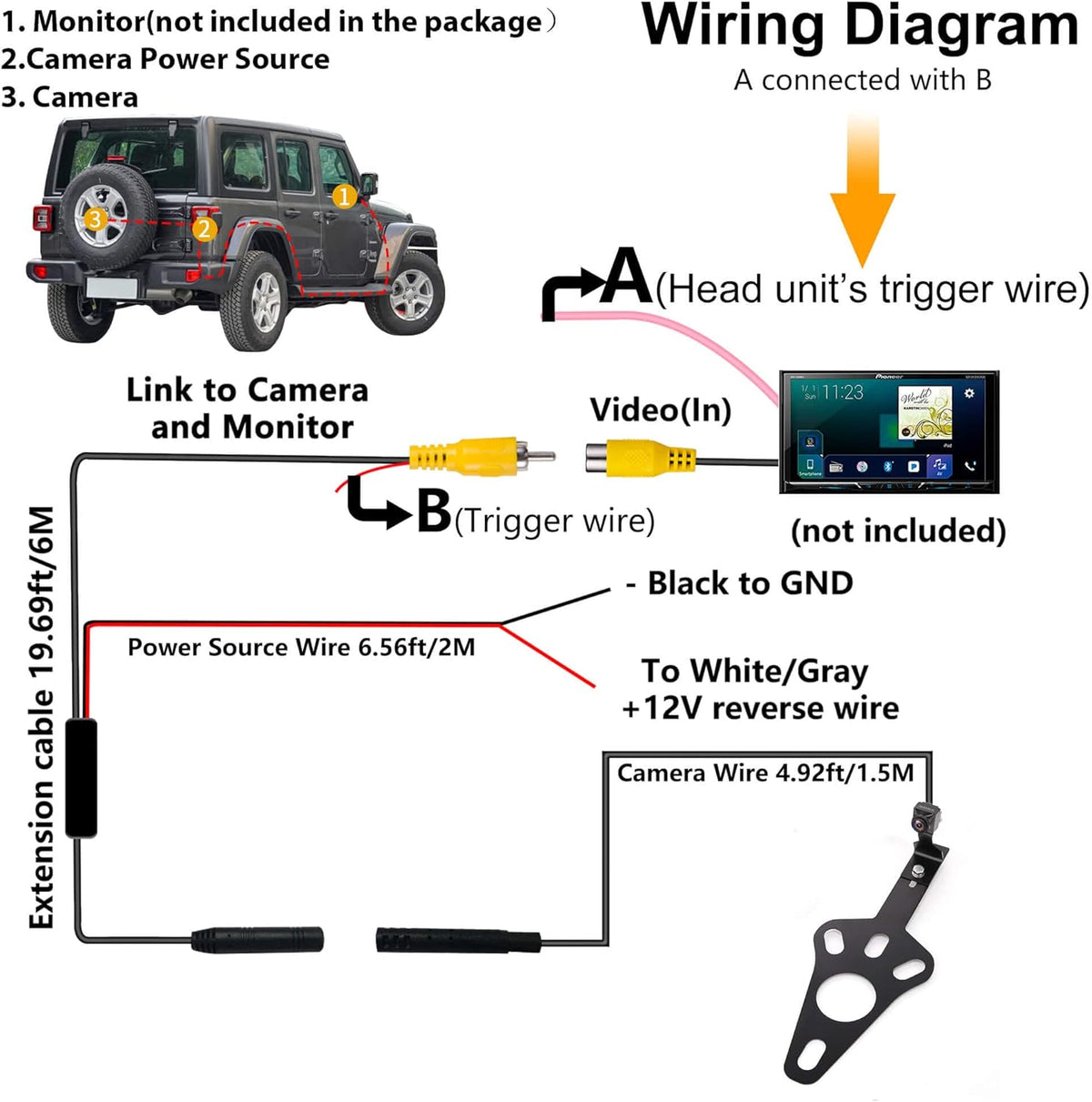 Backup Camera for Jeep Wrangler JK K514