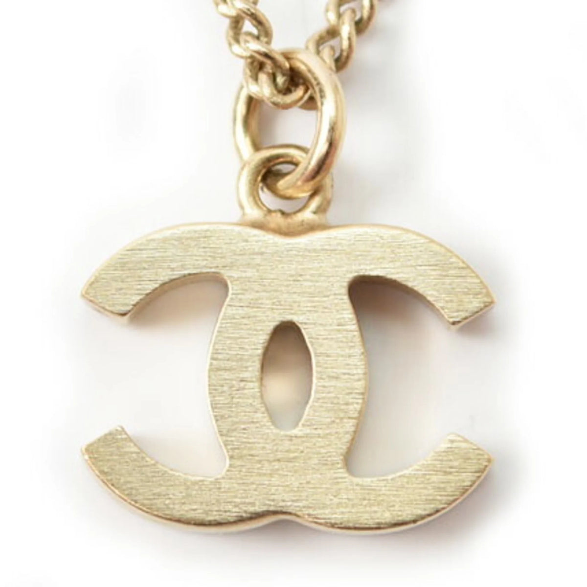 Gold Rhinestone CC Pendant Necklace M104969