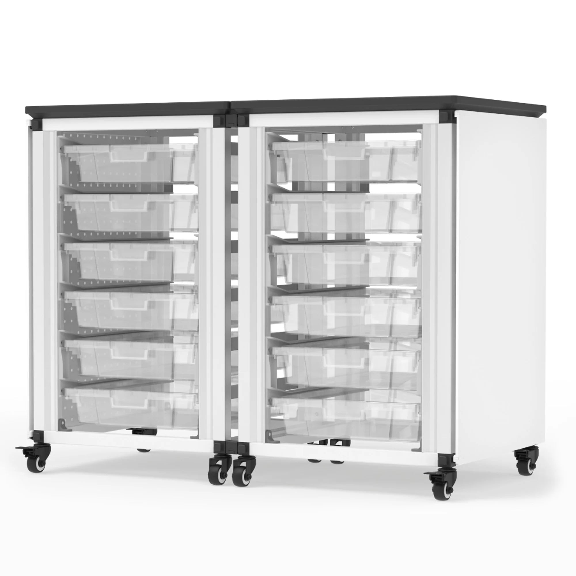 Modular Classroom Storage Cabinet with 12 Clear Bins S17759