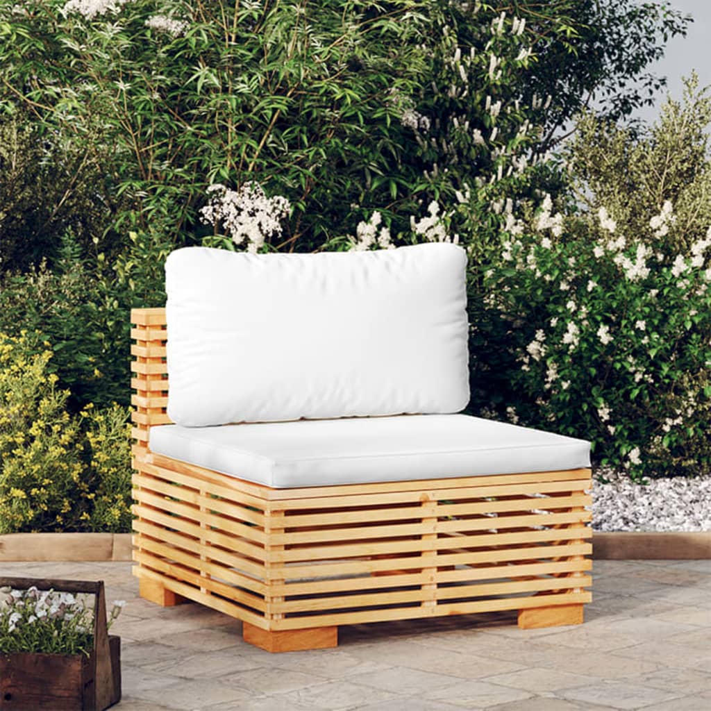 Cream Cushions Solid Wood Teak Patio Sofa K463