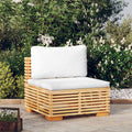 Cream Cushions Solid Wood Teak Patio Sofa K463