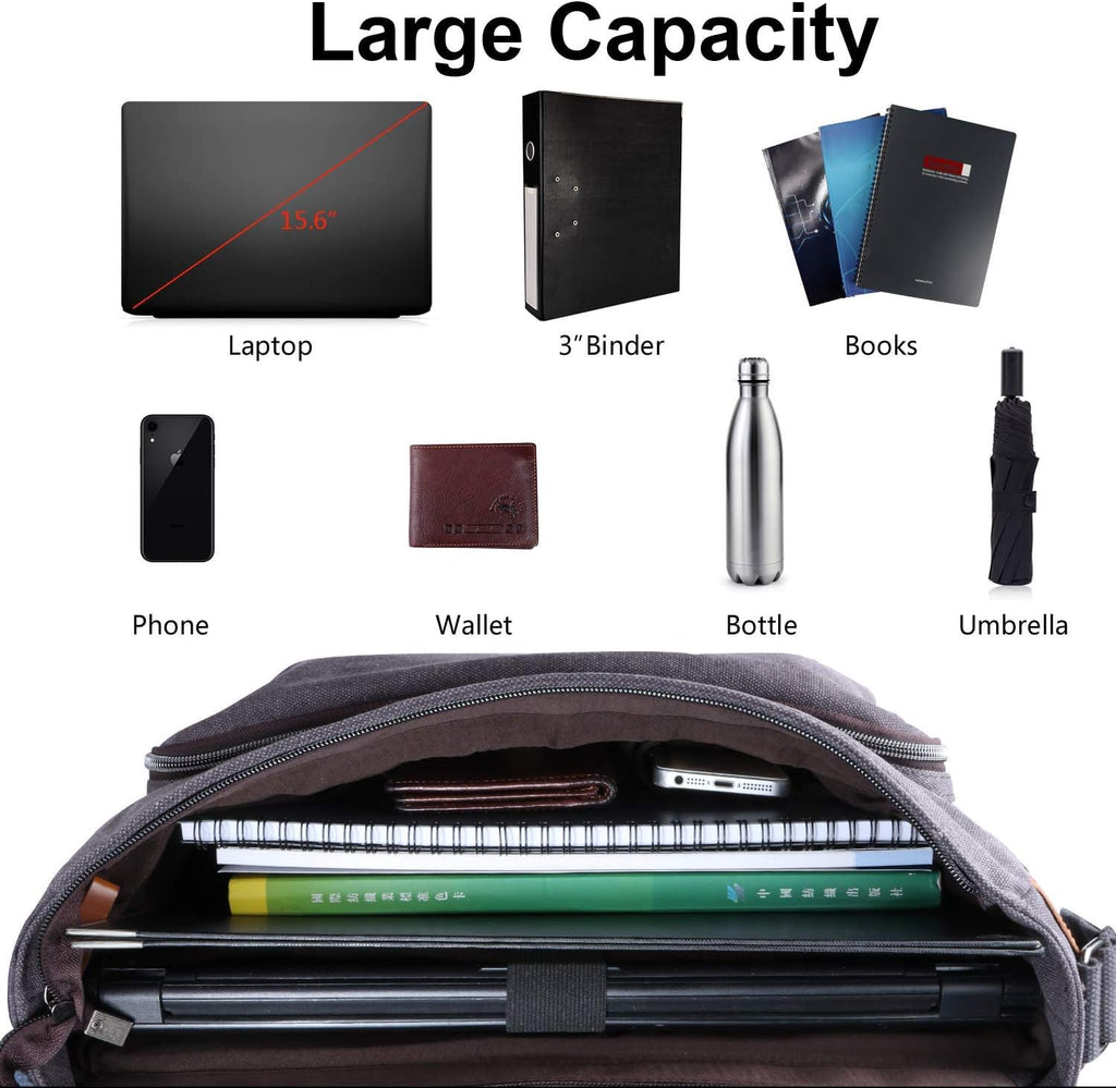 Water-resistance Canvas Laptop Messenger Bag W516