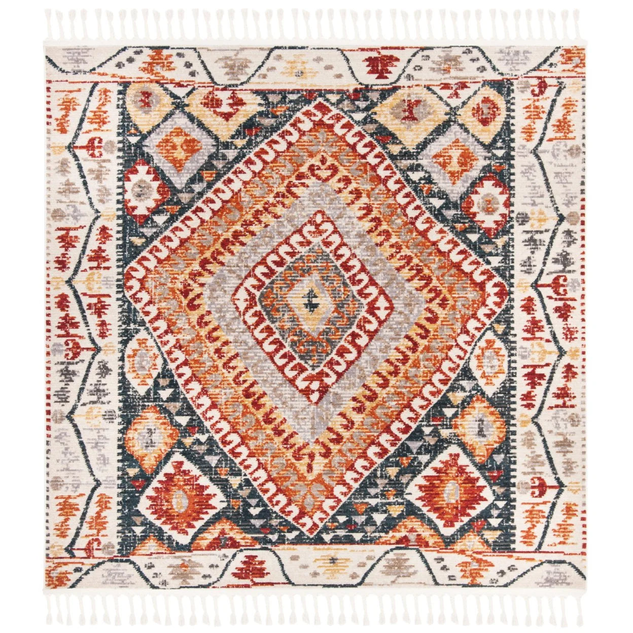 Ivory / Navy Rug E5509