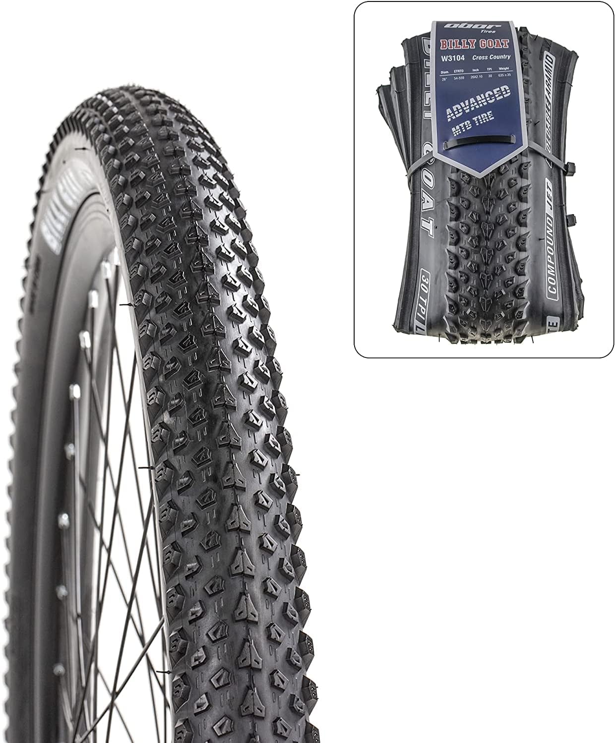 2 Pack Foldable Replacement Mountain Bike Tire 26 27.5 29x2.125 X33486