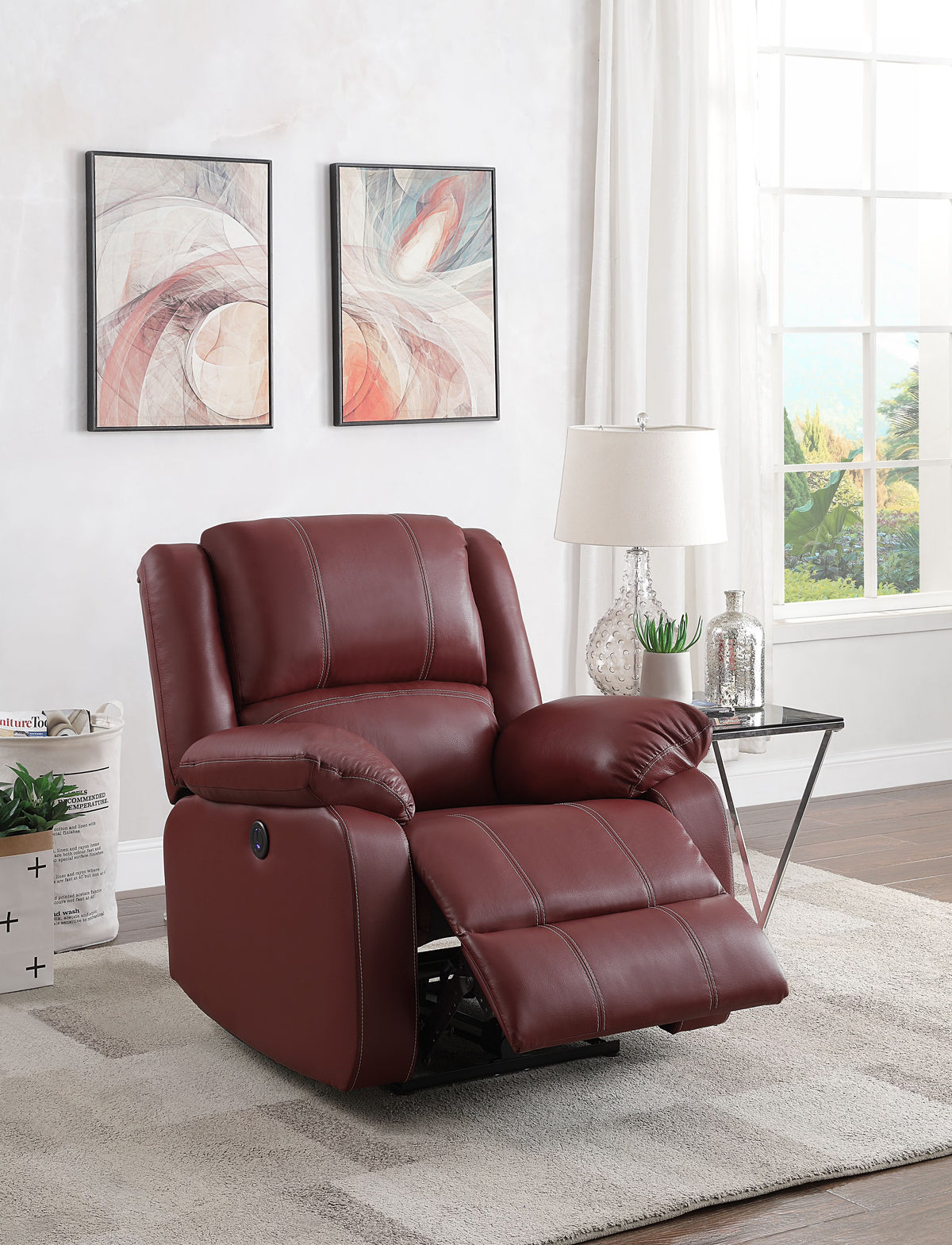 Red Pu Power Recliner I571548