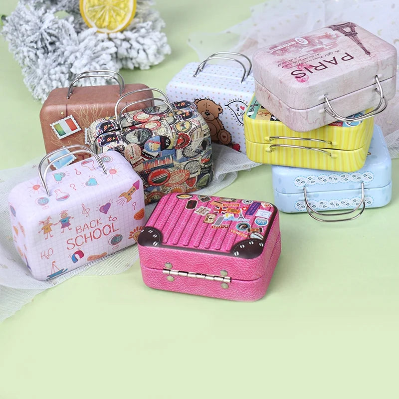 Metal Mini Suitcase Dollhouse Decoration A25540