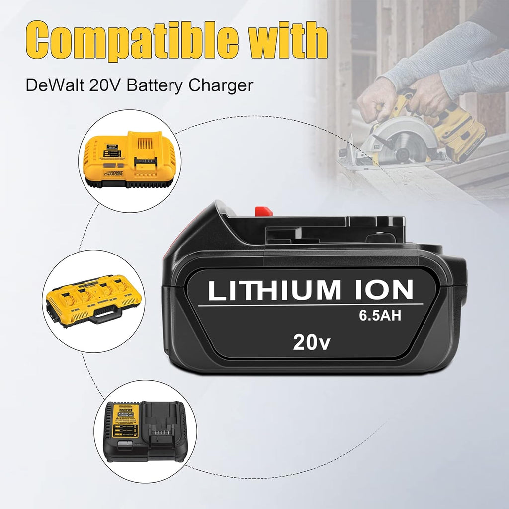 2-Pack 6.5Ah 20V Lithium ion Battery Pack B370475