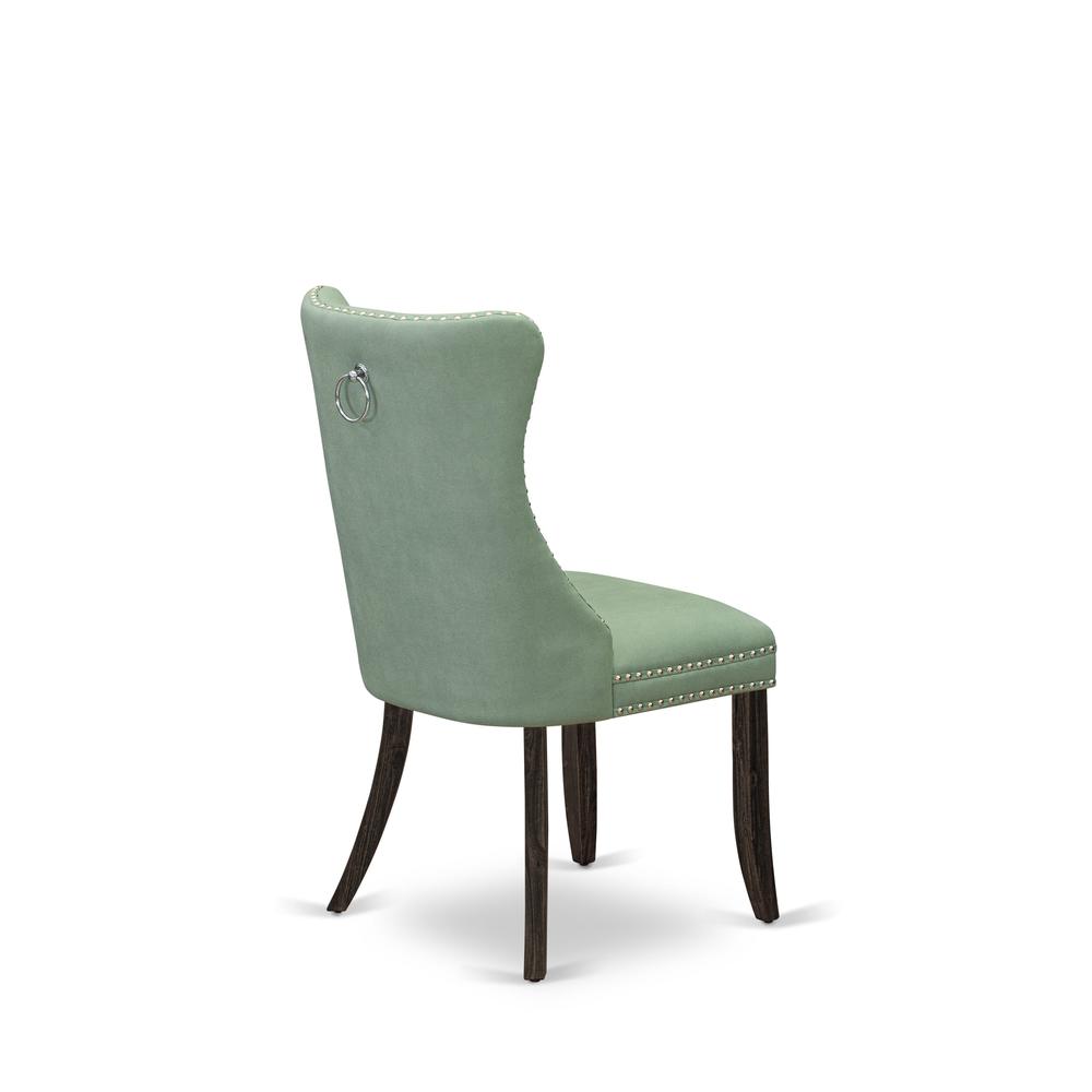 Willow Green faux leather Padded Dining Chairs, Set of 2 L172211