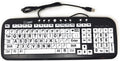 Black Characters on White Keys Wired USB Keyboard W237