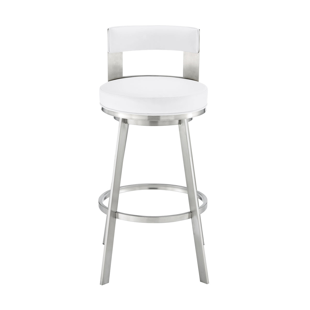 Swivel Faux Leather/Metal Counter Stool in Black/Chrome D23447