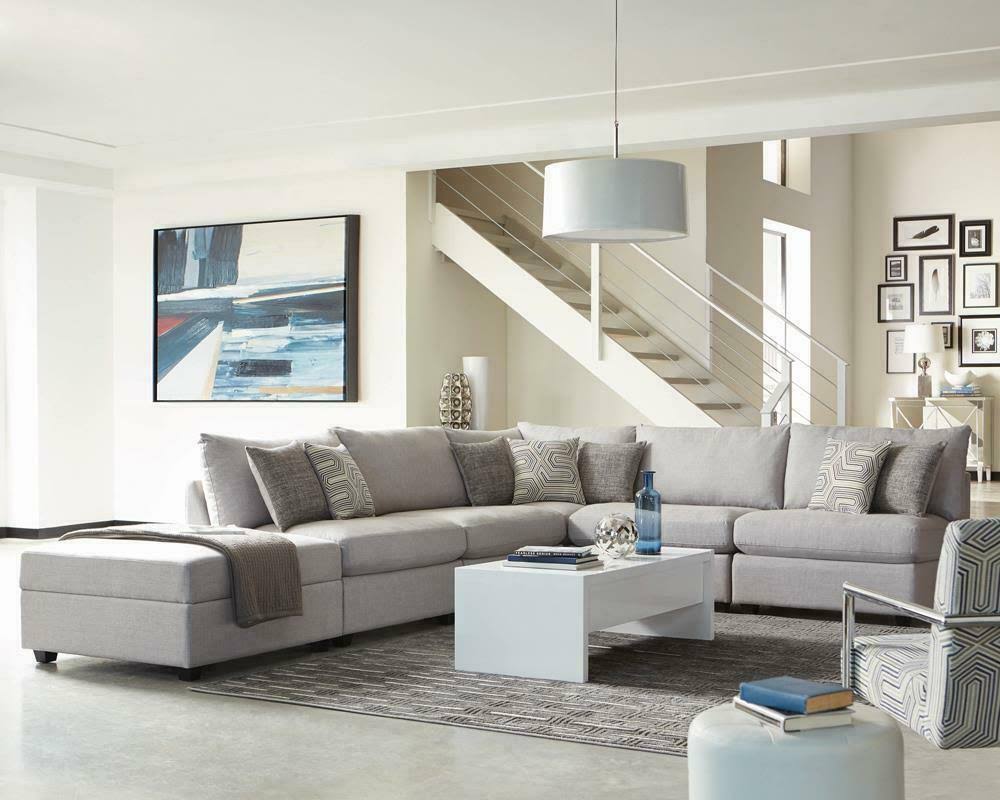 Grey Storage Ottoman M7046