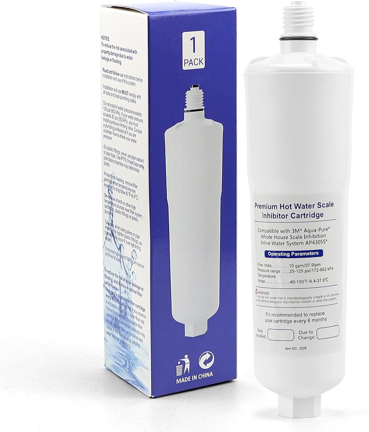 Pack of 2 Water Filter Cartridge Scale Inhibitor A8559
