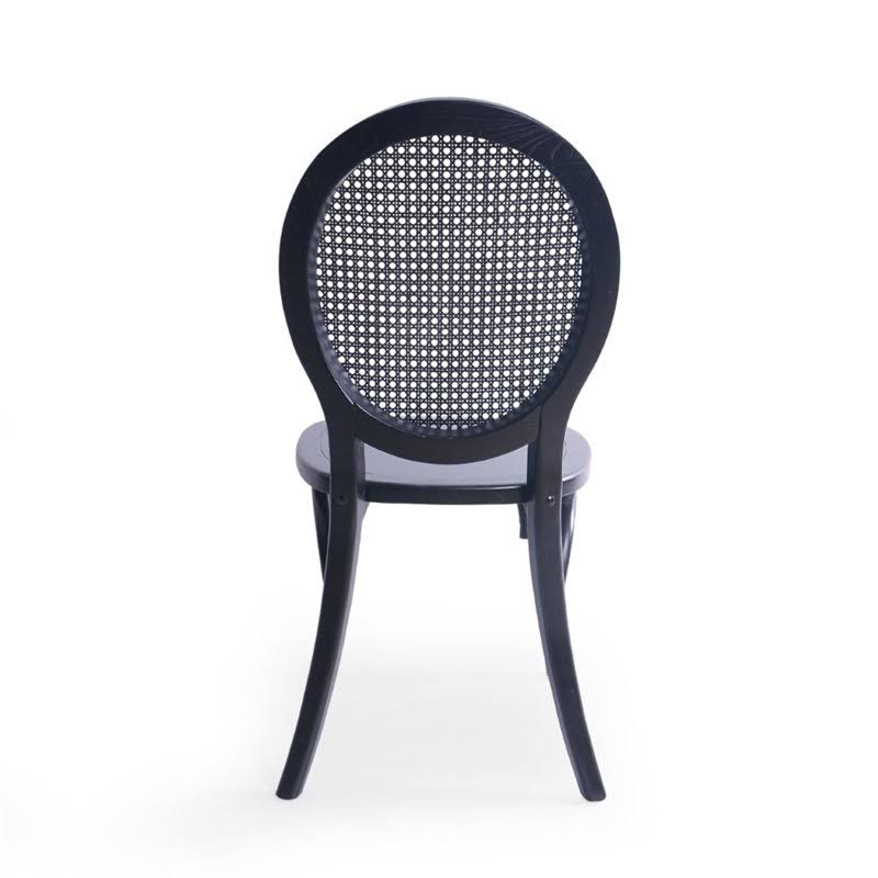 Matte Black Elm Wood Dining Chair Set of 2 B23262
