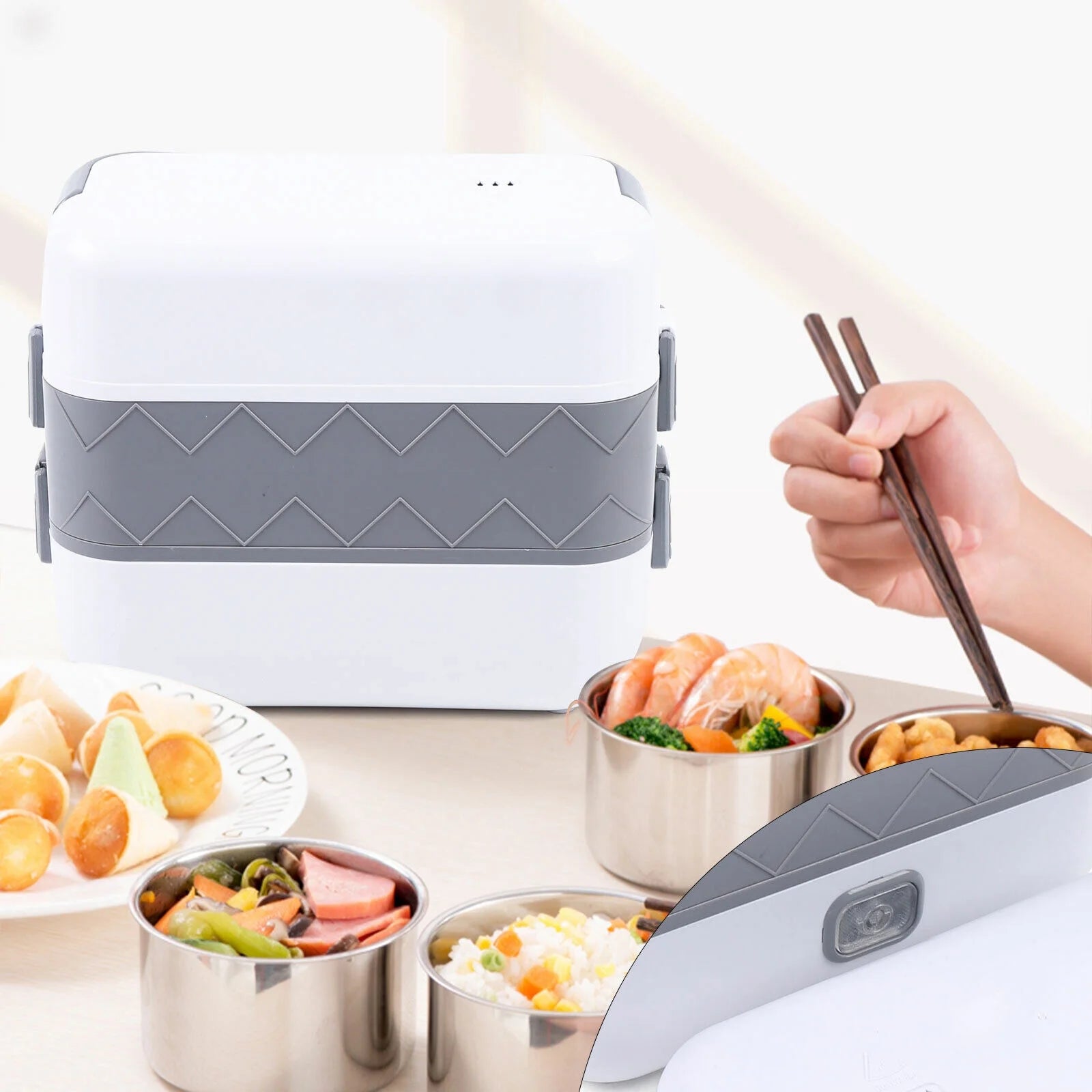 Portable Electric Lunch Box Food Heater Steamer Rice Cooker X72250