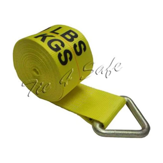 Yellow 4 in. x 30 ft. Winch Straps with Delta Ring, 2 Piece Q5654