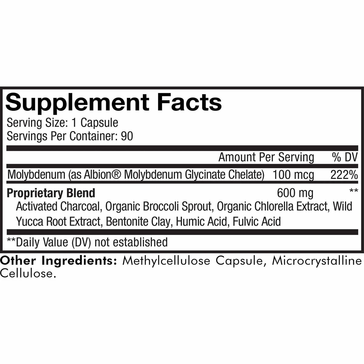 90 ct Charcoal Bentonite Clay Supplement Q618