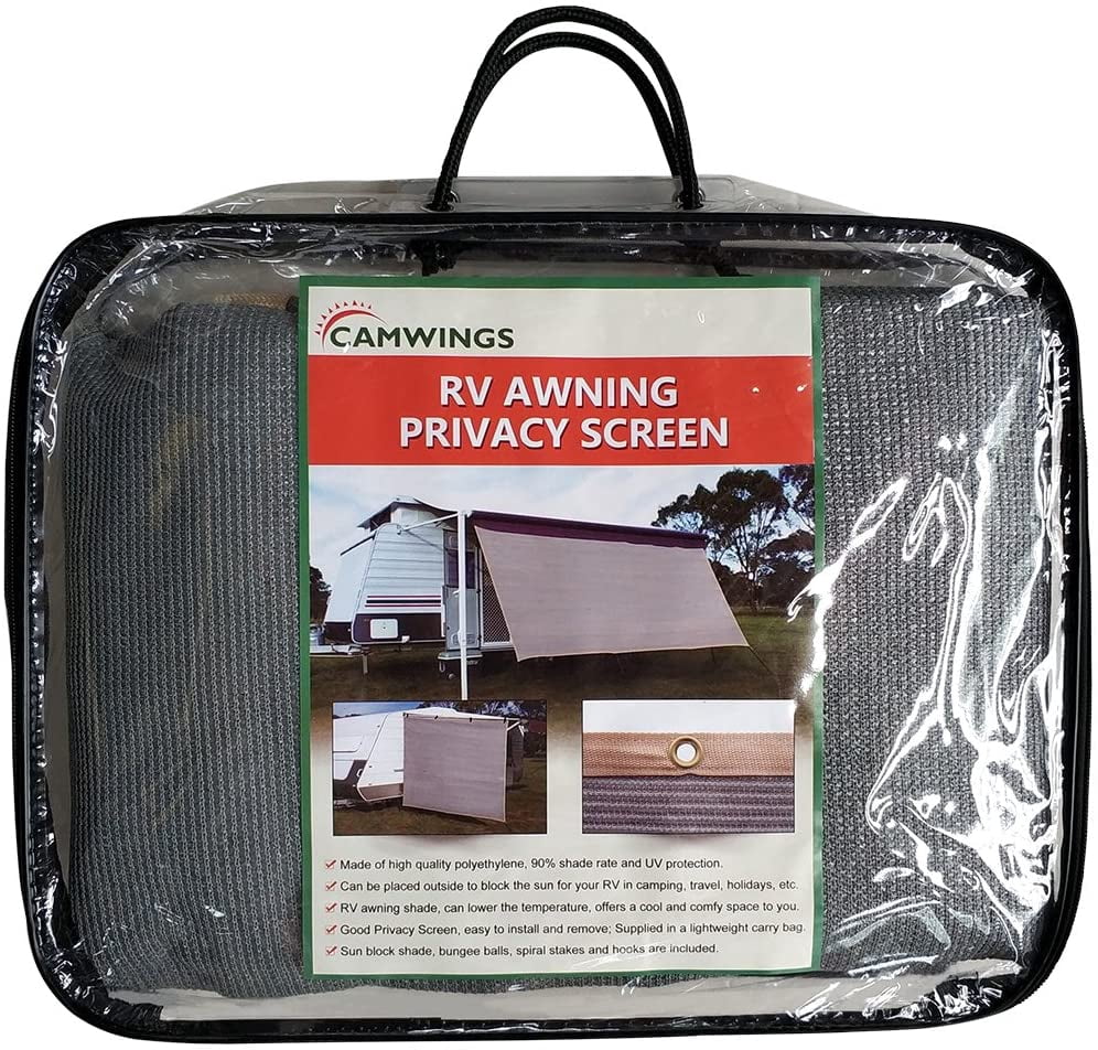 RV Awning Privacy Screen Shade Panel Kit Sunblock Drop 10 x 16ft, Grey T607