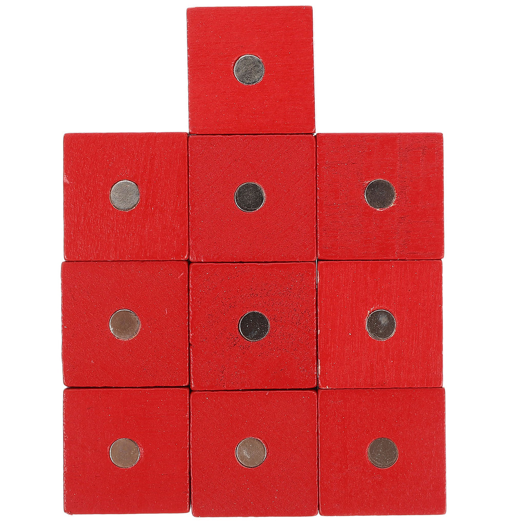 10pcs Wooden Magnetic Cubic Blocks Building Toy L579986