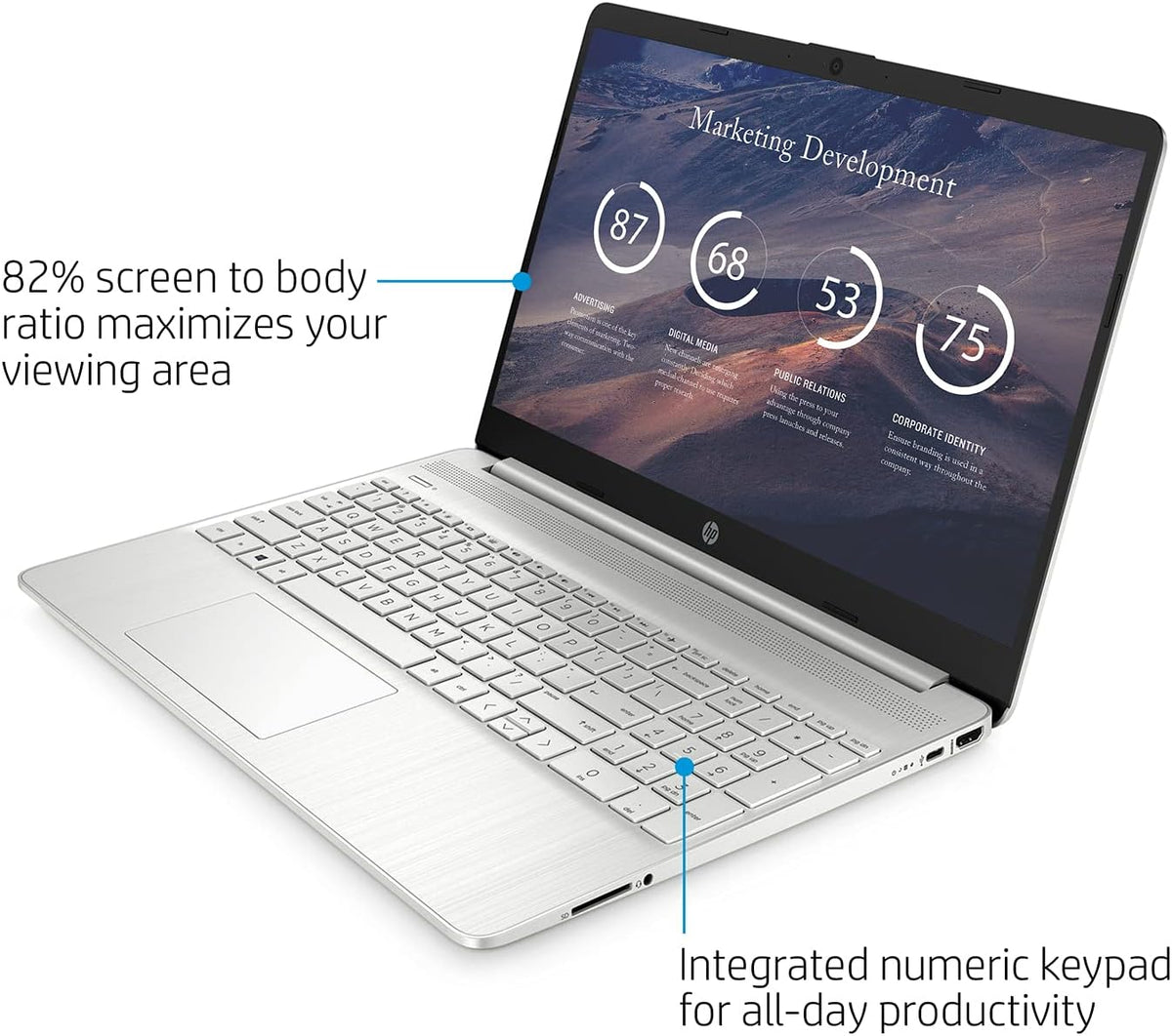 15.6'' FHD Micro-Edge Laptop, AMD Hexa-Core Ryzen 5 5500U, 8GB RAM, 256GB PCIe SSD T636