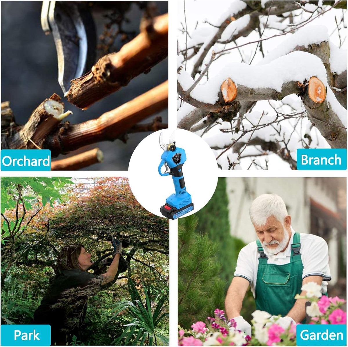 Cordless Electric Pruning Shears with 2Ah Lithium Battery, 30MM Cutting Diameter W466408