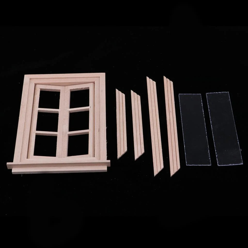 6 Pane Unpainted Wood Double Window Frame DIY Kits W924