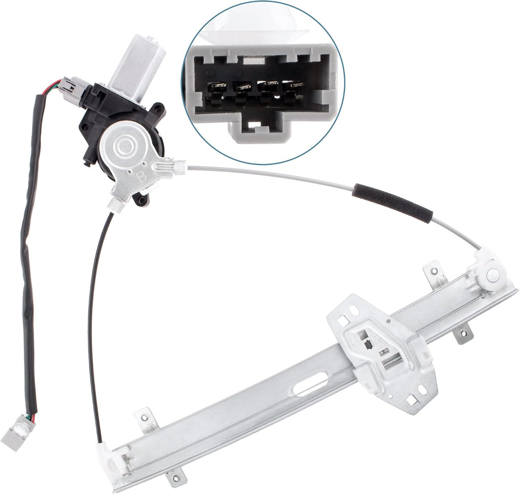 Front Left Driver Side Power Window Regulator with Motor for 2001-2005 Honda Civic 2 Door Coupe, Pack of 2 Z12530