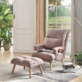 Pink Velvet Recliner Chair with Ottoman P667418