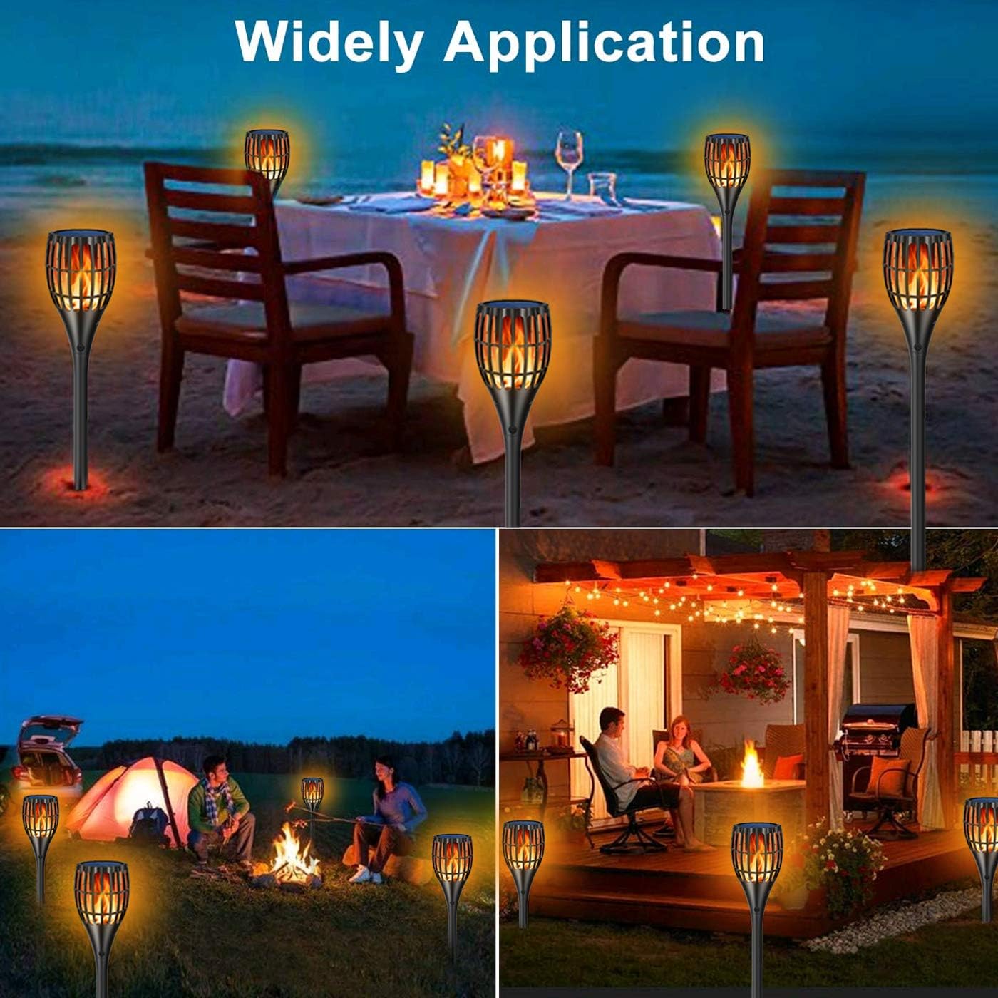 Solar Torch Lights with Flickering Flames P3001