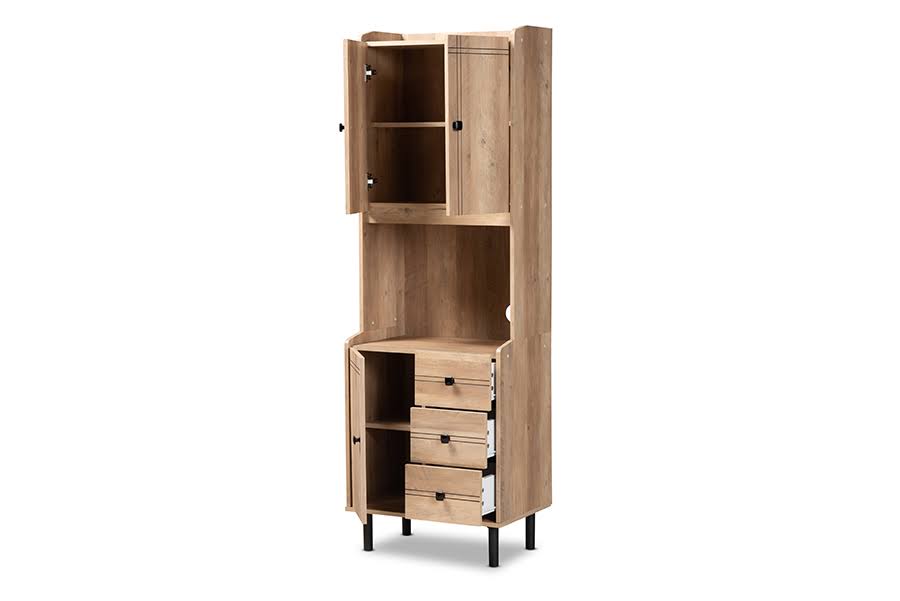 Oak Brown 3-Drawer Kitchen Storage Cabinet F4510