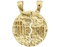 14K Gold Breakable Mizpah Coin Pendant V326