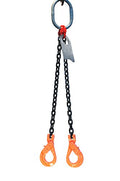 Chain Sling - 5/8" x 10' Double Leg with Positive Locking Hooks - Grade 80 L434