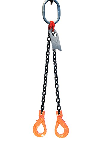 Chain Sling - 5/8" x 10' Double Leg with Positive Locking Hooks - Grade 80 L434