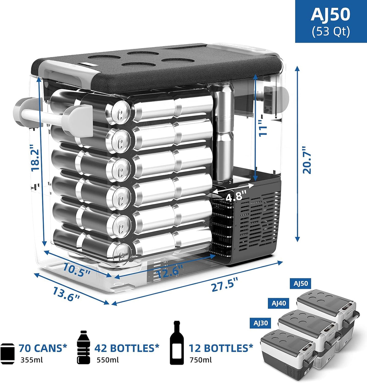 Portable Freezer Fridge, 12 volt Refrigerator, 53 Quarts O4515
