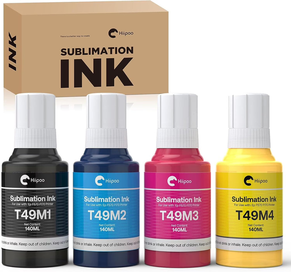 560ML Sublimation Ink for Sublimation Printer, Black Cyan Magenta Yellow C6552