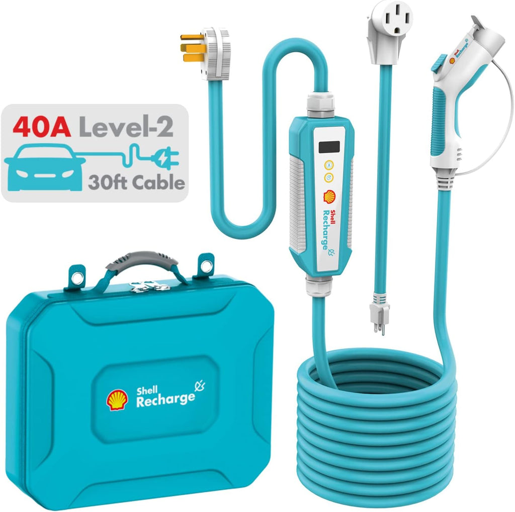 Electric Vehicle Charger Level 2 40 Amp 240V with 30ft Cable NEMA 14-50R Plug H7196