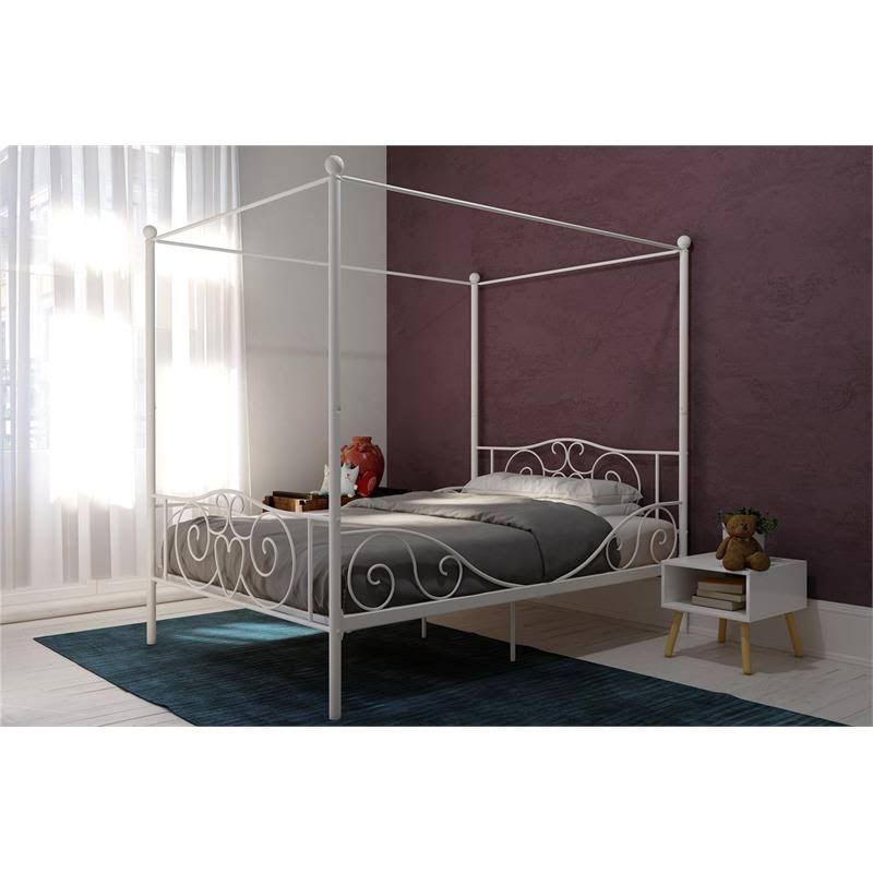 Twin Canopy Bed in White D560314