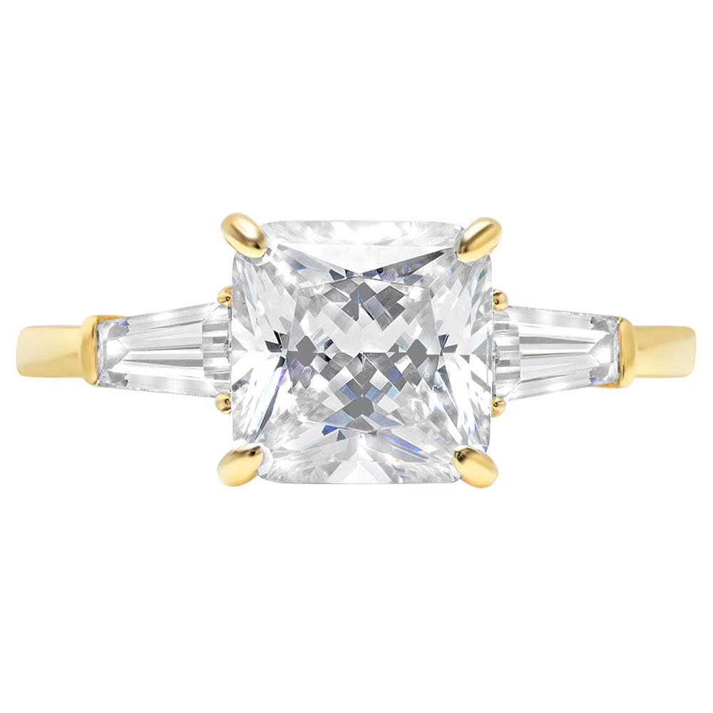 18K Yellow Gold Three-Stone Diamond Engagement Ring B153