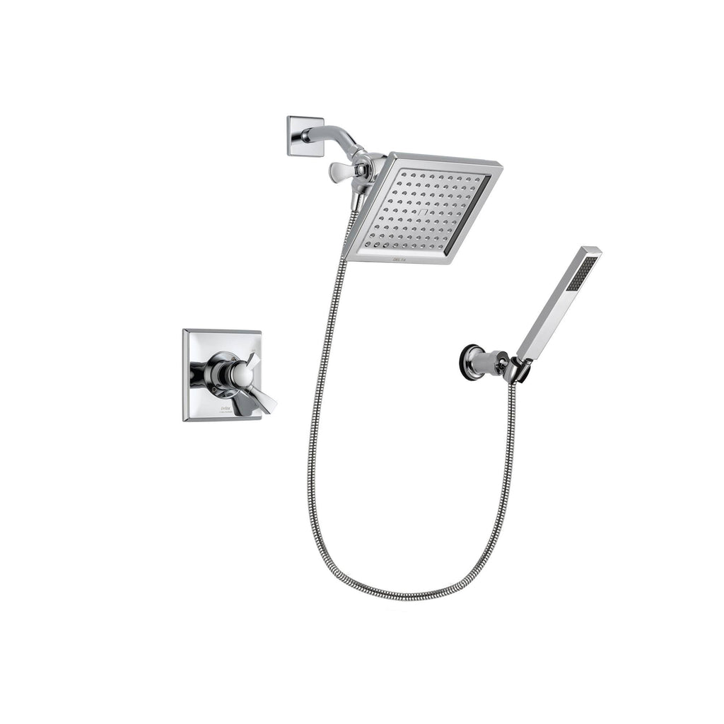Chrome Shower Faucet System with Shower Head and Hand Shower I29792