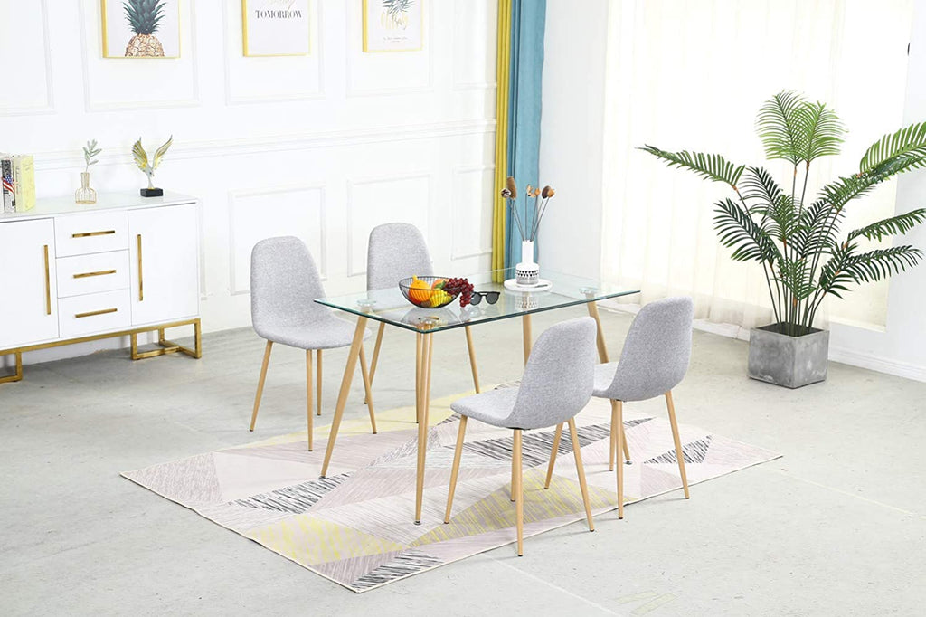 Grey Velvet Dining Chairs Set of 4 J5042