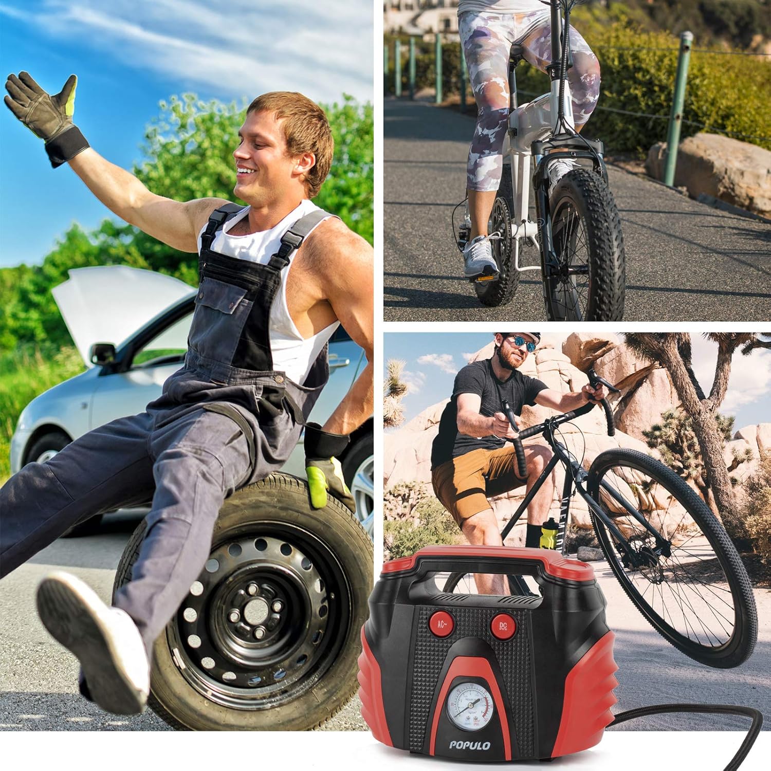 AC/DC Portable Tire Inflator Air Compressor E635