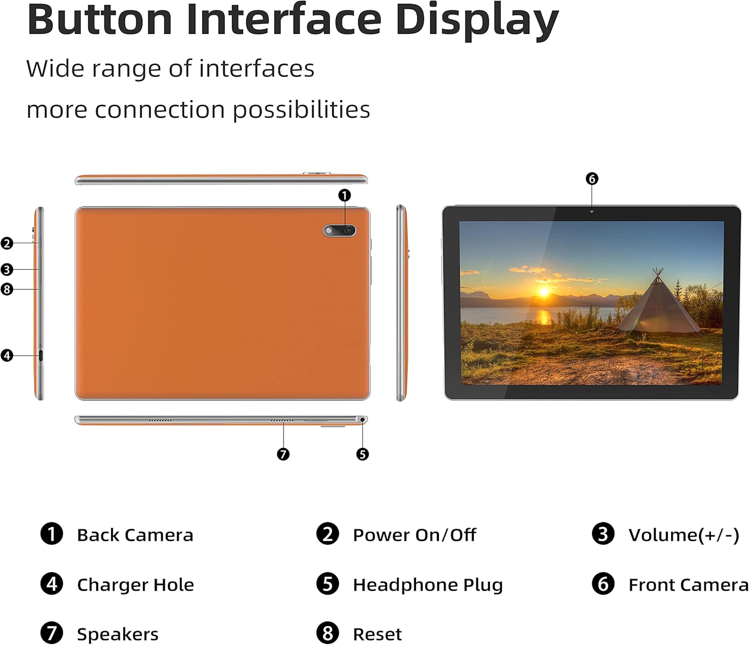 10.3 Inch Android 11 Tablet with 32GB Storage (Orange) B6844