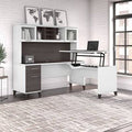 L-Shape Standing Desk with Hutch E8165
