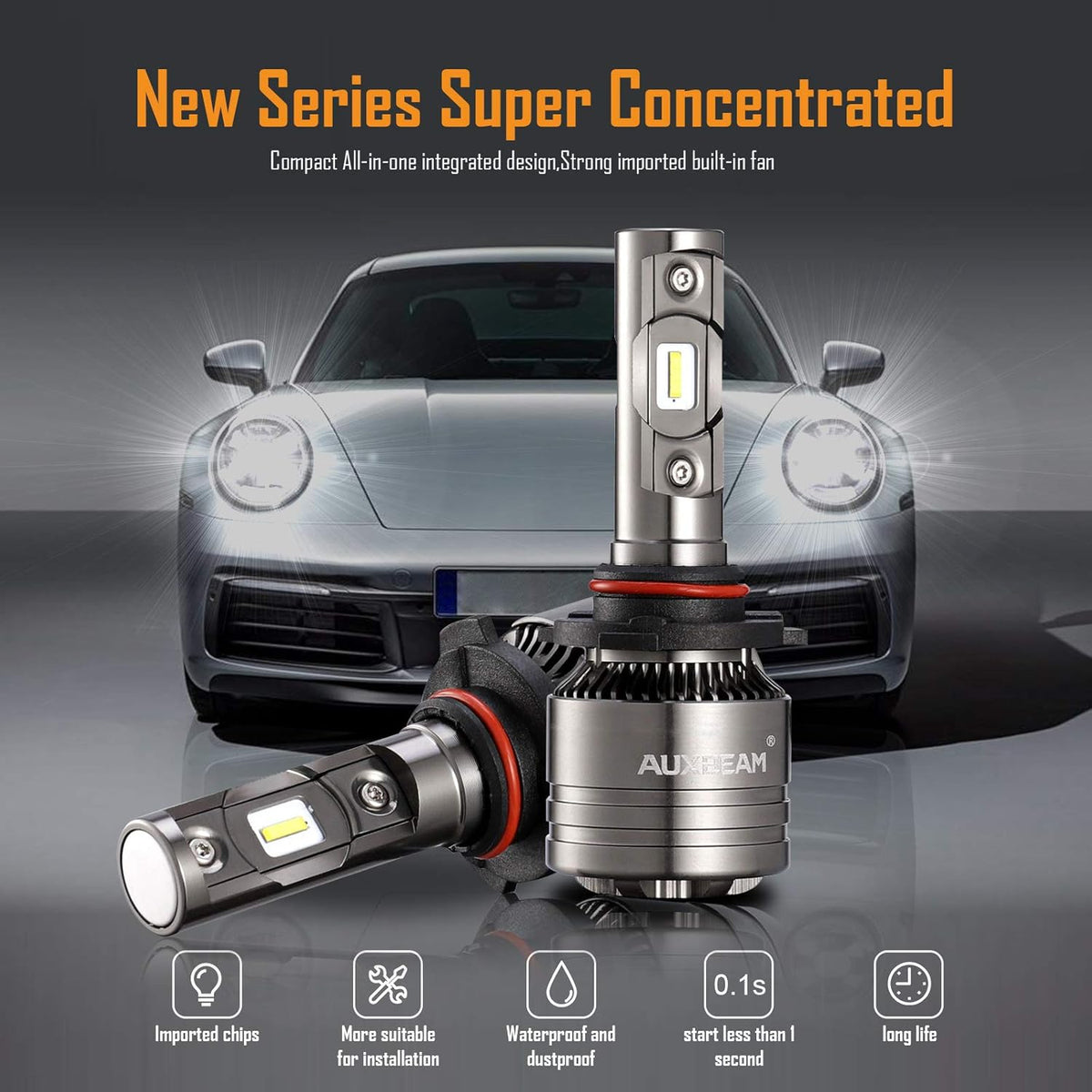 9006 LED Light Bulbs 70W 8000LM 6500K Pure White Pack of 2 I6940