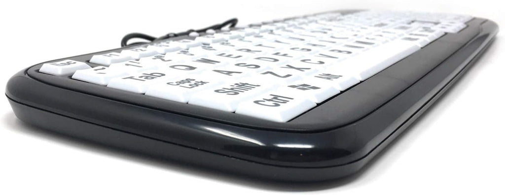 Black Characters on White Keys Wired USB Keyboard W237